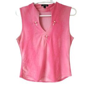 Colosseum Women's T-shirt Light Pink with Flamingoes Size M